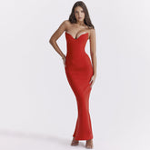 Elegant Slim Fit Boning Corset Tube Top Fishtail Dress